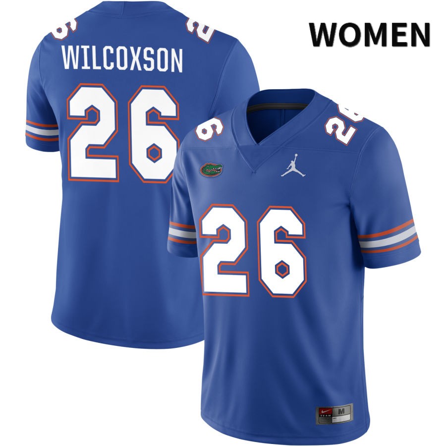 NCAA Florida Gators Kamar Wilcoxson Women's #26 Jordan Brand Royal 2022 NIL Stitched Authentic College Football Jersey PMV3664DU